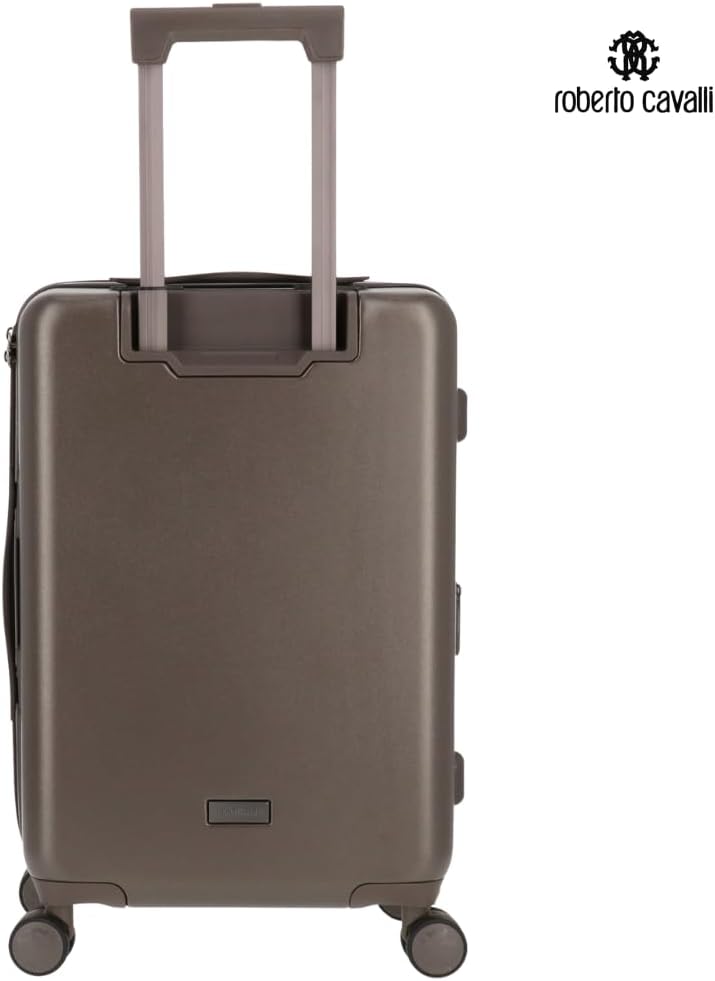 ROBERTO CAVALLI 20-Inch Luxury Carry-On Luggage – Hardshell Spinner Suitcase with Front Laptop Compartment, TSA Lock & Expandable Design
