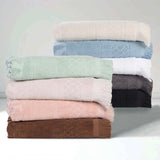 Cotton Geometric Jacquard Absorbent Bath Towel Set of 3 - Bath Towel by Superior Brand