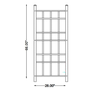 66-inch Outdoor Weather-Resistant Brown Vinyl Garden Trellis with Ground Anchors