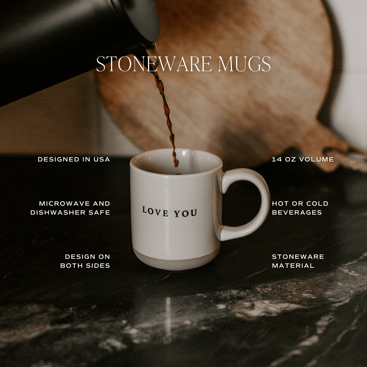 Love You 14 oz Stoneware Coffee Mug