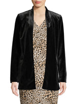 Women's Open Front Velvet Jacket Black Size 0