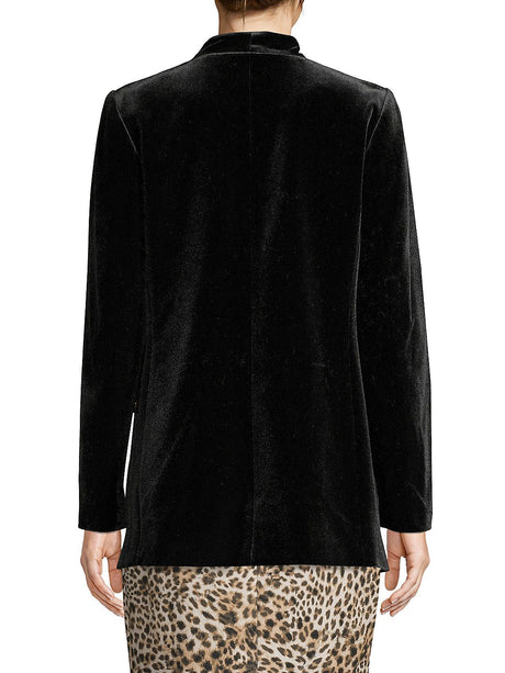 Women's Open Front Velvet Jacket Black Size 0