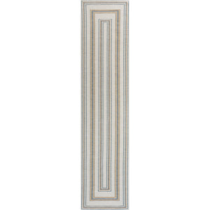 Argo Classic Nautical Mitre Stripe Reversible Machine-Washable Indoor/Outdoor Runner Rug