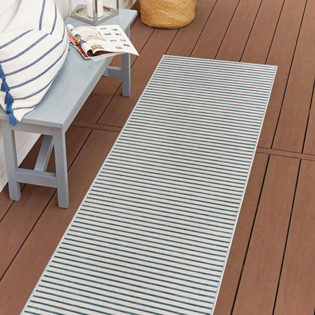 Damon-Classic-Coastal-Pinstripe-Reversible-Machine-Washable-Indoor/Outdoor-Runner-Rug-Runner-Rugs