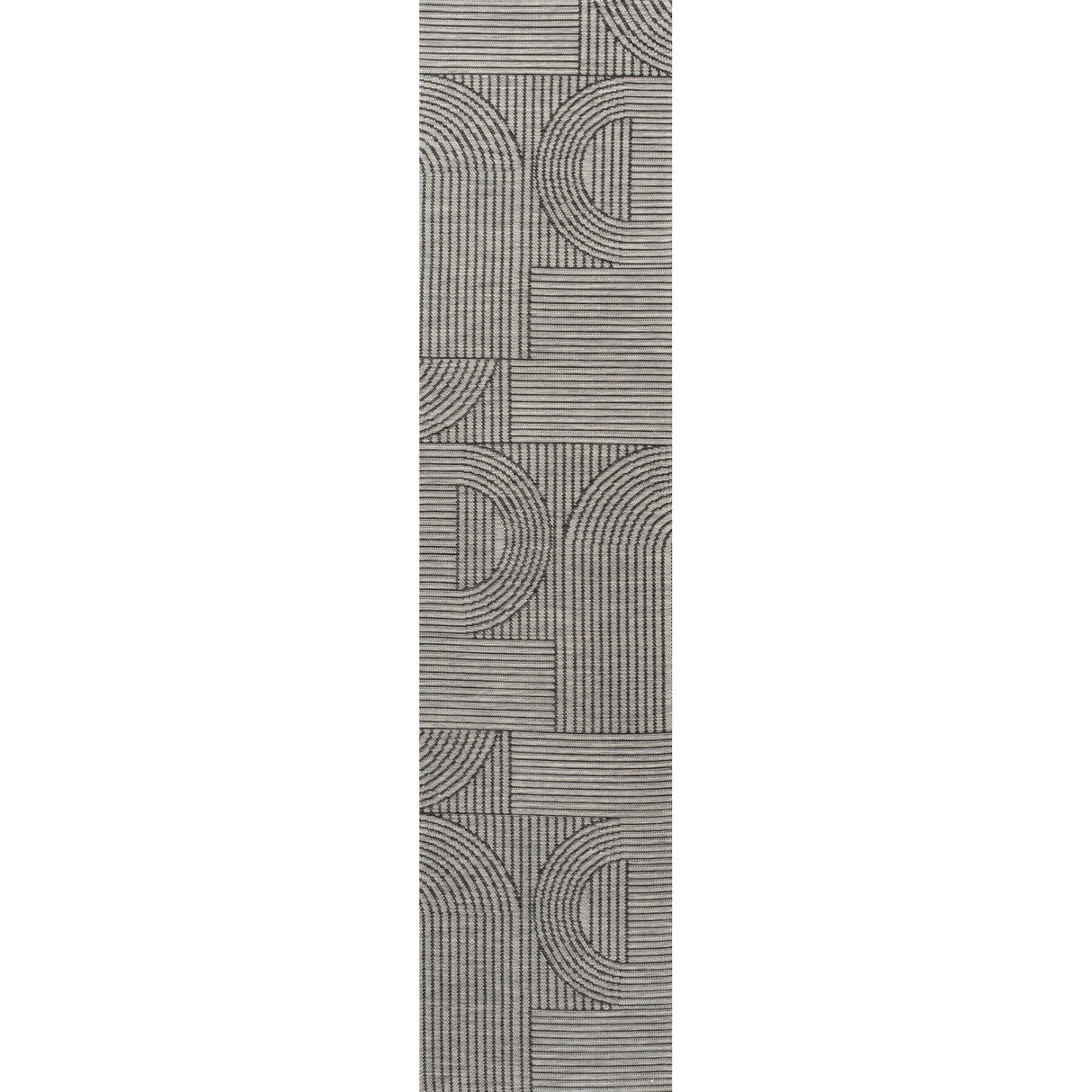 Zephyr Mid-Century Modern Arch Stripe Reversible Machine-Washable Indoor/Outdoor Runner Rug