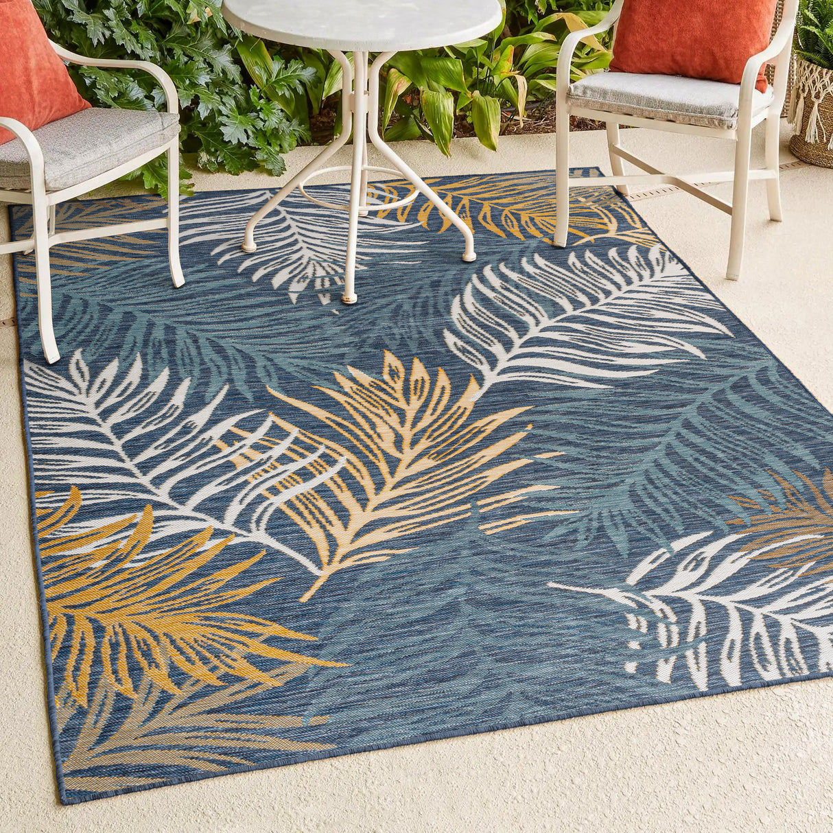 Calypso-Coastal-Casual-Palm-Frond-Reversible-Machine-Washable-Indoor/Outdoor-Area-Rug-Area-Rugs