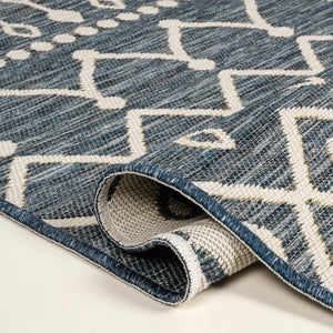 Zana Modern Geometric Moroccan Reversible Machine-Washable Indoor/Outdoor Runner Rug