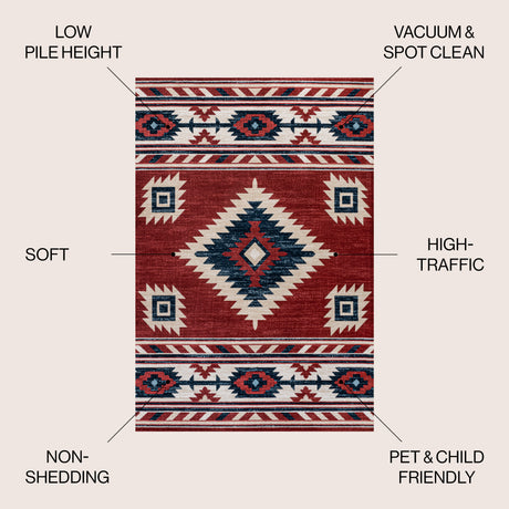 Serape Medallion Southwestern Area RugArea Rug