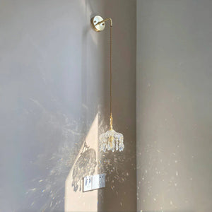 French Retro Glass Pendant Light LED Hanging Lamp Bedroom Bar Restaurant Decor