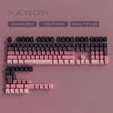 133-Key Gradient Green PBT Keycaps Cherry Profile Double Shot Side Printed Set