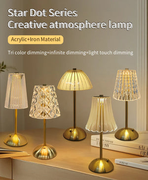 Rechargeable LED Table Lamp – Touch Dimmable Wireless Light for Bedroom & Desk