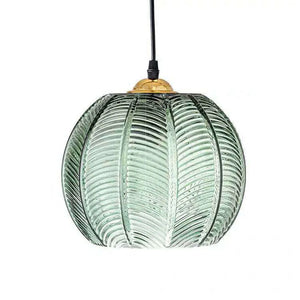 Modern Glass Pendant Light – Green Leaf Hanging Lamp for Bedroom & Living Room