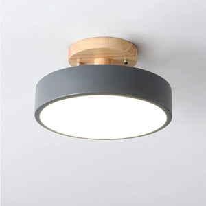 Nordic Flush Mount Ceiling Light Wood Round Hallway Bedroom Bathroom Lamp