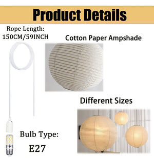 Japanese Rice Paper Pendant Light Minimalist Hanging Lantern Ceiling Lamp Decor