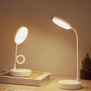 Portable LED Desk Lamp USB Battery Table Light 3-Color Stepless Dimming Eye Care