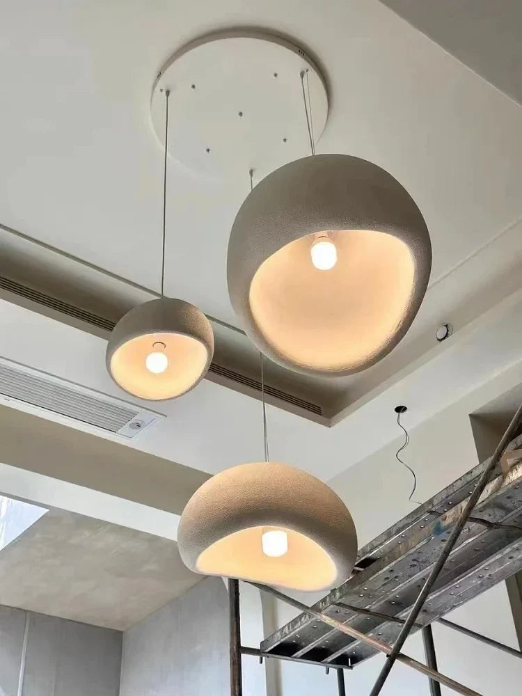 Moktan Sabai Nordic Wabi Sabi LED Chandelier – E27 Pendant Light for Kitchen & Bar