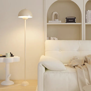Modern Cream LED Floor Lamp E27 Bulb Minimalist Light for Bedroom Living Room