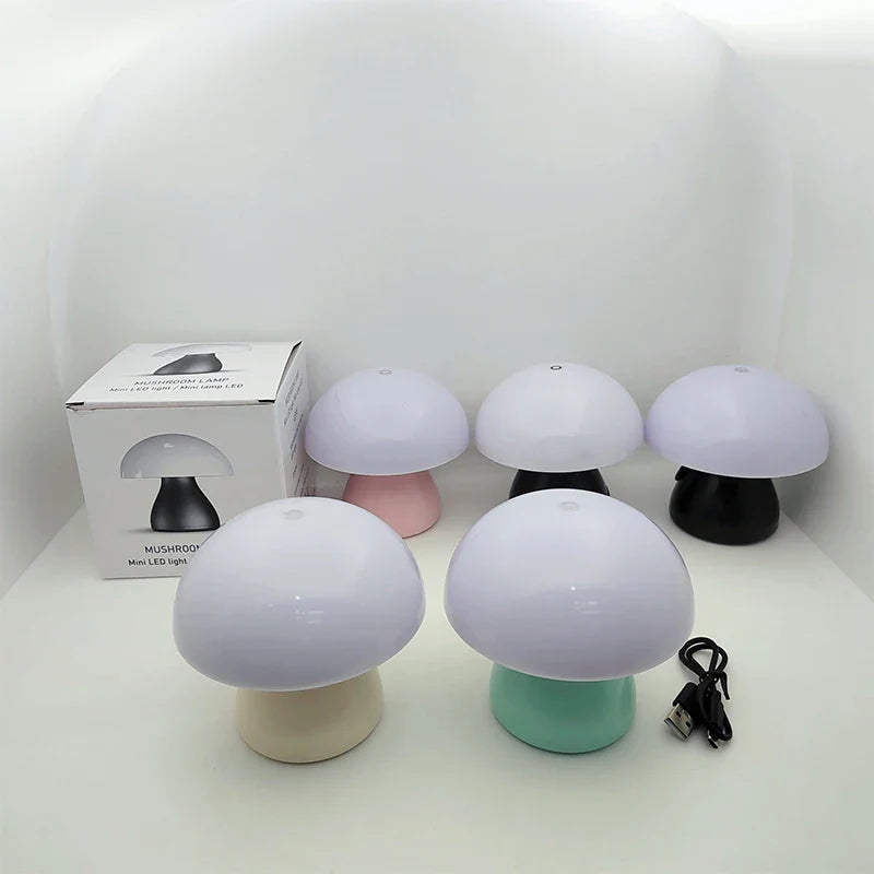 Mushroom LED Table Lamp Touch Rechargeable Desk Night Light Nordic Bedroom Decor