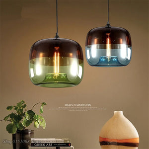 Nordic Glass Pendant Light – Modern LED Hanging Lamp for Kitchen & Living Room