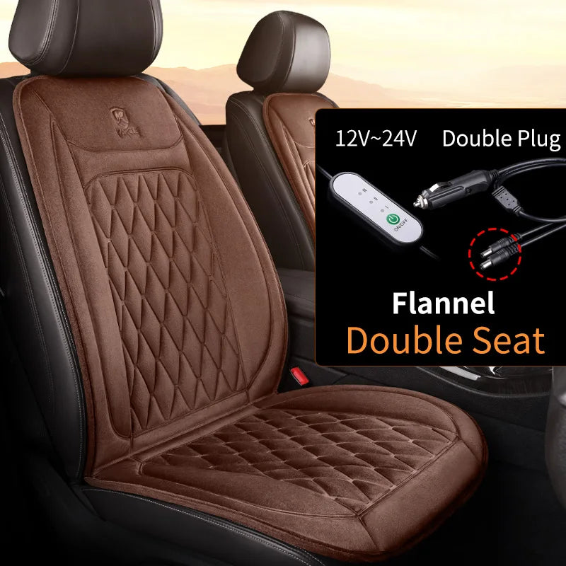 12-24V Heated Car Seat Cover with Fast Heating Flannel or Cloth