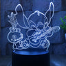 Stitch 3D Night Light USB Touch Cartoon Desk Lamp Remote LED Room Decor Gift