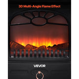 22.8-Inch Freestanding Electric Fireplace Heater 1500W with Realistic Flames