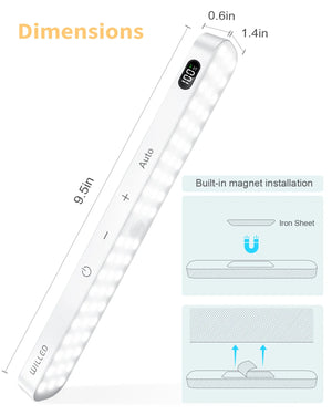 Motion Sensor LED Cabinet Light 60LED Rechargeable Wireless Under Cabinet Lamp