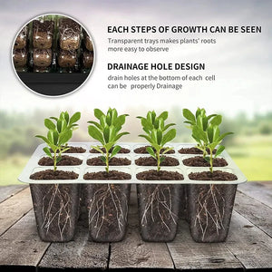 LED Grow Light Seed Starter Kit with Trays Full Spectrum Germination 12 Cell