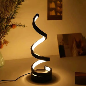 Spiral LED Night Light Dimmable Desk Lamp 3-Color Reading Bedside Bedroom Decor