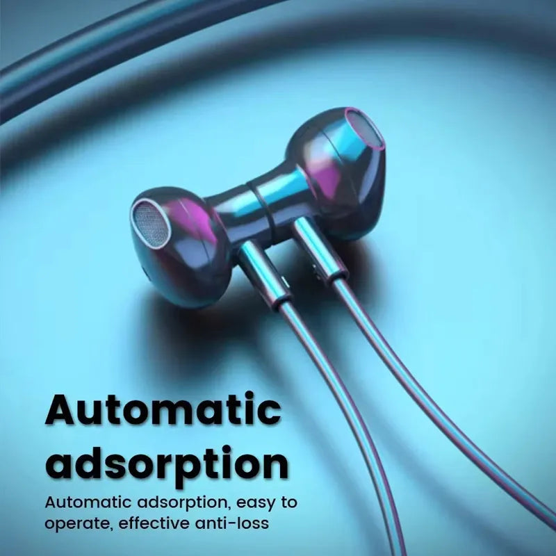 Wireless Earphones 5.3 – Neckband Bluetooth Headphones LED Stereo Sports Earbuds