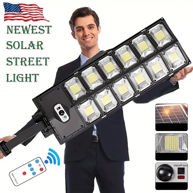 504LED Solar Street Light Outdoor Motion Sensor Remote Control Waterproof 4300mAh