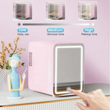 4L Mini Beauty Fridge for Cosmetics Skincare Portable with Built-in LED Light