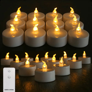 Flameless LED Tea Light Candles Remote Battery Operated Flickering 12 24 Pack