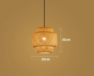 Handwoven Bamboo Rattan Pendant Lamp – Natural Wicker LED Hanging Light E27