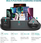 6-in-1 Wireless Charging Station Fast Charger Dock for iPhone 15 14 13 Pro Max