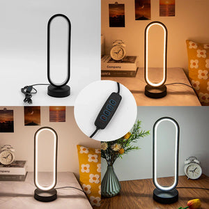 Spiral LED Night Light Dimmable Desk Lamp 3-Color Reading Bedside Bedroom Decor