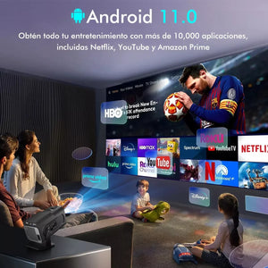 Android 11 4K Projector 1080P 390ANSI Dual WiFi6 BT5.0 Portable Home Cinema