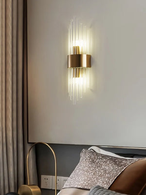 Crystal Wall Sconce G9 – Gold/Black Stainless Steel Light for Bedroom & Living Room