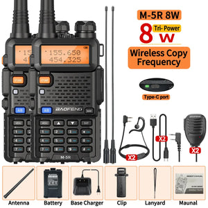 8W Multi Band Walkie Talkie Long Range Two Way Radio USB C Handheld