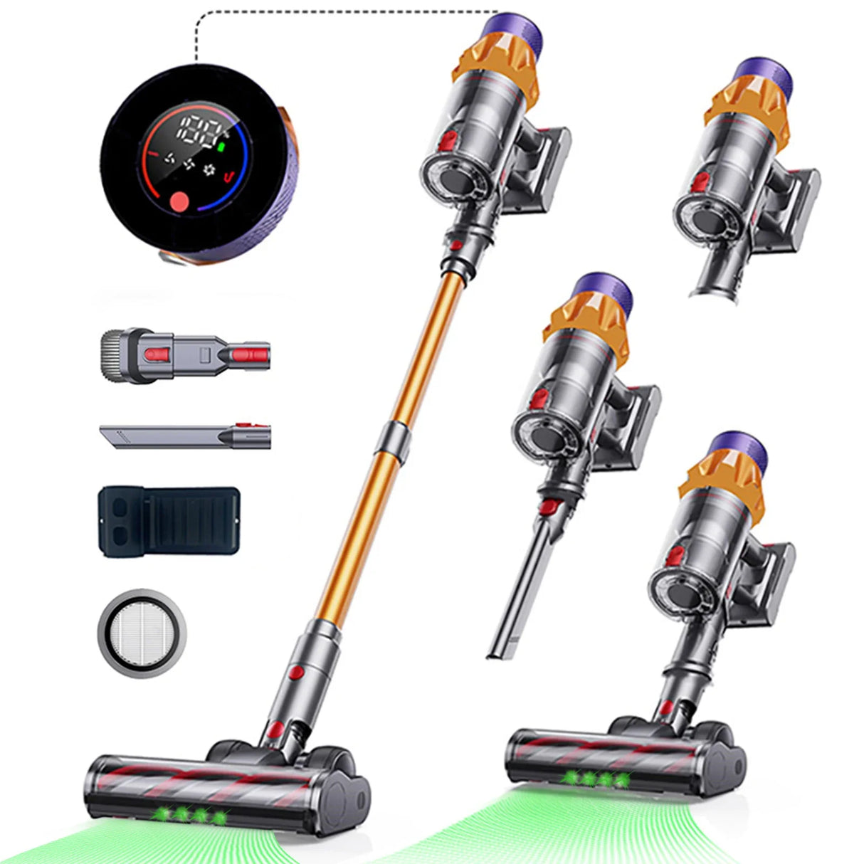 550W Cordless Vacuum Cleaner 45000Pa Powerful Brushless Motor Handheld Home