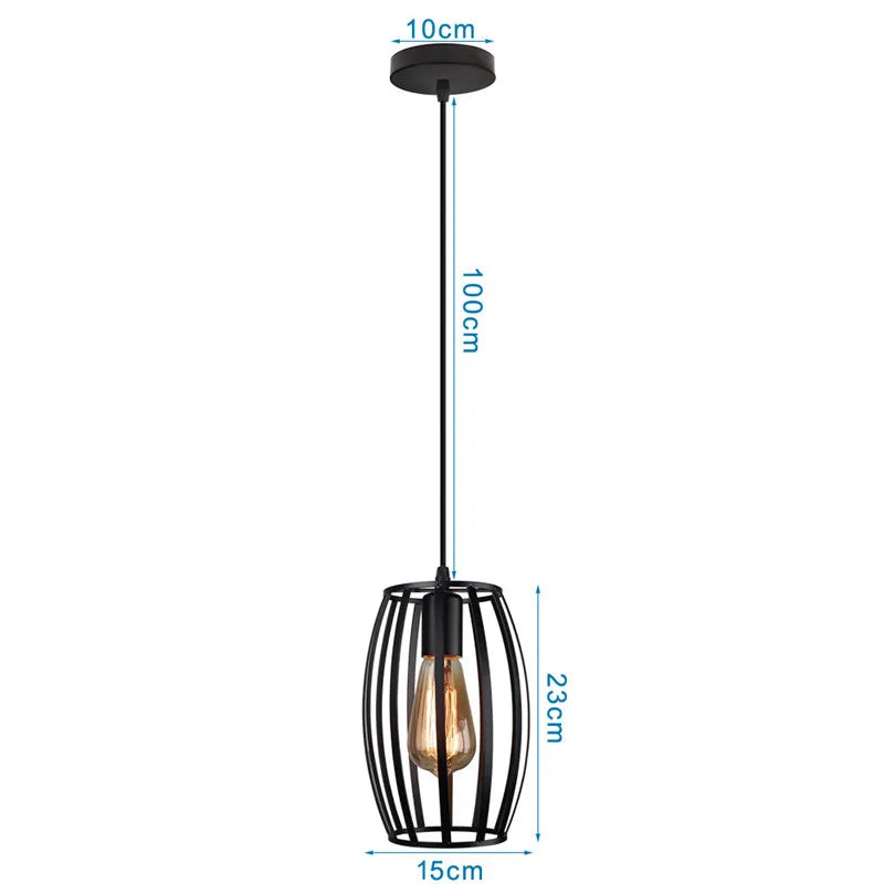 Retro Loft Industrial Pendant Light Wrought Iron Metal Ball E27 Hanging Lamp