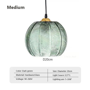 Modern Glass Pendant Light – Green Leaf Hanging Lamp for Bedroom & Living Room