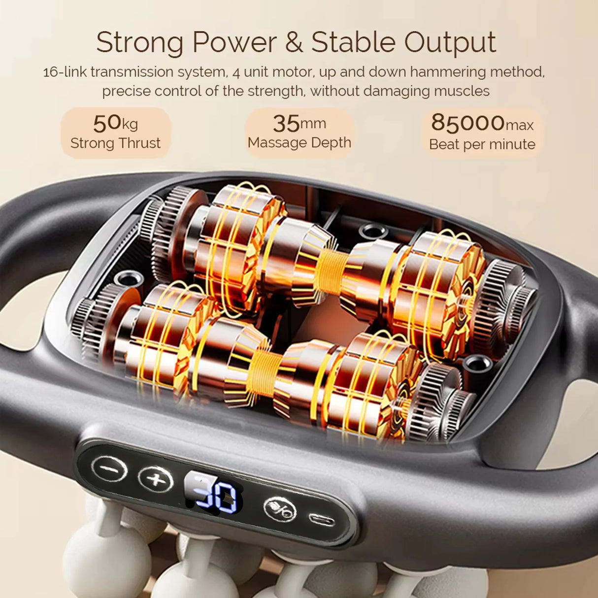 16-Head Deep Tissue Massage Gun Set Electric Muscle Massager for Back Shoulders Legs