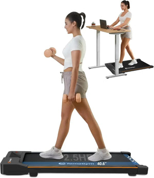 Under Desk Walking Pad Treadmill 2-in-1 Portable Quiet Jogging Machine Home Office