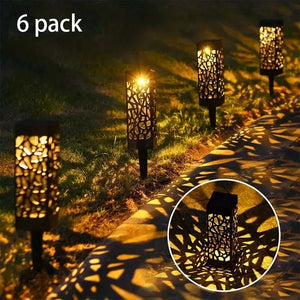 6PCS Solar Garden Stake Lights LED Outdoor Lawn Lamps Waterproof Landscape Decor