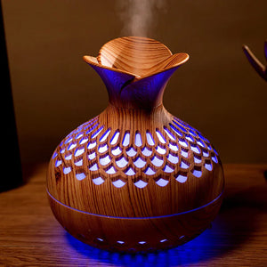 Wood Grain Aromatherapy Diffuser 300ml USB Mini Air Humidifier with Night Light