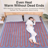 220V Electric Blanket Flannel Heated Mattress Pad Thermostat Auto Shut Off