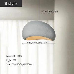 Moktan Sabai Nordic Wabi Sabi LED Chandelier – E27 Pendant Light for Kitchen & Bar
