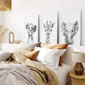 Black and White Jungle Animal Baby Room Decor