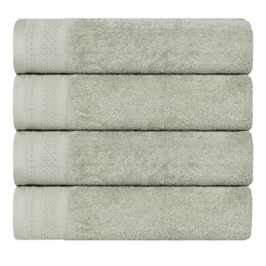 Honeycomb Textured Waffle Border Cotton Bath Towels, Set of 4 - Bath Towel by Superior Brand